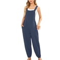 thumbnail image 1 of LSLJS Women's Loose Solid Jumpsuits Sleeveless Spaghetti Strap Loose Adjustable Jumpsuits, 1 of 4