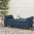 thumbnail image 2 of Banc Pouf en Tissu Contemporain Santa Cruz, Bleu Foncé, 2 of 9