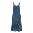 thumbnail image 4 of Ovzne Robes pour Femmes Robe pour Femme Robes d'Été pour Femmes Imprimé Sans Manches Col Rond Robe Décontractée Longues Robes Grande Taille Maxi Robe Imprimée Liquidation, 4 of 5