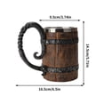 thumbnail image 4 of Tasse à Bière en Bois Fait Main en Verre avec Poignée en Acier Inoxydable Double Paroi pour Bar, 4 of 8