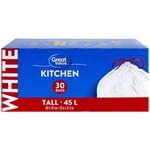 Great Value Tall Kitchen Garbage Bags, 45L , 30bags