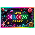 thumbnail image 1 of Neon Lights Glow Party Banner Retro Design Disco Theme for Birthday Party Indoor Decoration Dance Event, 1 of 5