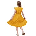 thumbnail image 4 of XIMIN Robe d'Été Décontractée Élégante à Col Rond pour Préadolescentes, Robe Quotidienne à Manches Courtes à Cap, Robe de Couleur Unie, Robe Formelle à Manches à Volants, Robes Trapèze avec Ceinture, Robe de Fête Évasée à Taille Haute, 4 of 5
