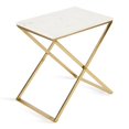 thumbnail image 1 of Kate and Laurel Laraway Table d'Appoint Pliant, 20x14x20, Blanc/or, 1 of 10