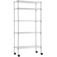 thumbnail image 1 of BestOffice FDW 30"x14"x60" 5-Tier Wire Shelving Unit, Casters, Adjustable Metal Storage Rack, Heavy-Duty Steel for Kitchen, Pantry, Garage, Chrome, 1 of 6
