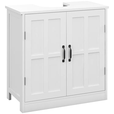 kleankin Bathroom Vanity Sink Cabinet, Pedestal Sink Cabinet with Shelf