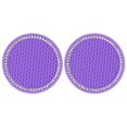 thumbnail image 3 of 2Pcs Car Diamond Cup Mat Bottle Seat Cushion Non-Slip Silicone Cushion, 3 of 9