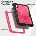 thumbnail image 3 of XYX Case for iPad Mini 7 A17 Pro 2024/Mini 6 2021 8.3 Inch 7th/6th Gen with Rotating Stand, Shoulder Strap, 2in1 Shockproof Cover, Rose, 3 of 7