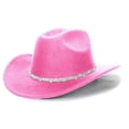 thumbnail image 3 of Men's And Women's Woolen Hats Western Cowboy Top Hat Three Of Rhinestones, 3 of 4