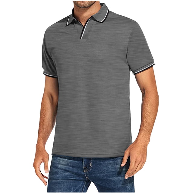 XZNGL Chemises à Manches Courtes pour Hommes Mode Hommes Décontracté Ajusté Col Rabattu Couleur Unie T-Shirt à Manches Courtes Hauts Blouse Hommes Chemises à Manches Courtes Chemises pour Hommes à Manches Courtes Décontracté