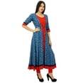thumbnail image 1 of Bimba Womens Designer Flaired kurta Dress Printed Rayon Kurti Clothing, 1 of 9
