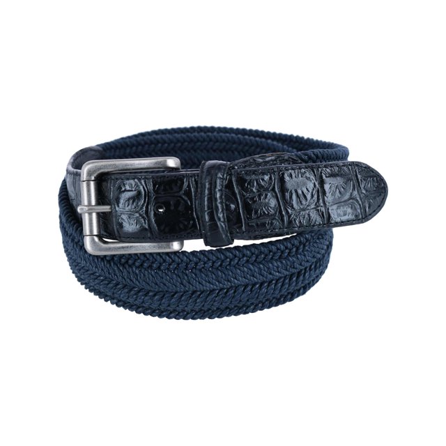 CTM® Ceinture Tressée Cirée avec Extrémités à Imprimé Croco (Grande Taille pour Hommes)