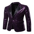 thumbnail image 1 of Men Sequins Nigth Clubs Wedding Party Tuxedo Cocktail Suit Jacket Coat, 1 of 6
