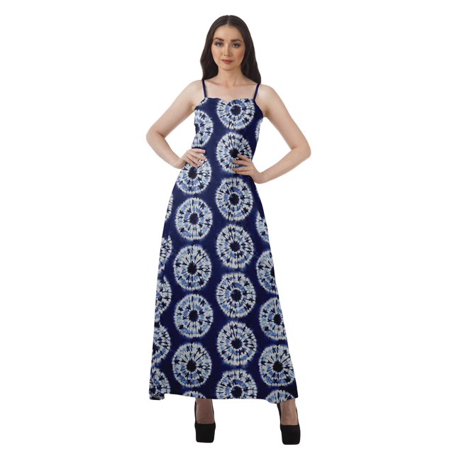 Moomaya Robe Aguichant de Soirée pour Femmes en Rayonne Imprimée Longue Tenue Décontractée Vêtements
