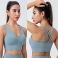 thumbnail image 2 of Tumotour Sports Bra for Women No Underwire Criss-Cross Back Push Up Bra Seamless Soft High Impact Workout Bra Full Coverage Supportive Comfort Everyday Bra for Running Fitness Daily Life Yoga Lounging, 2 of 8