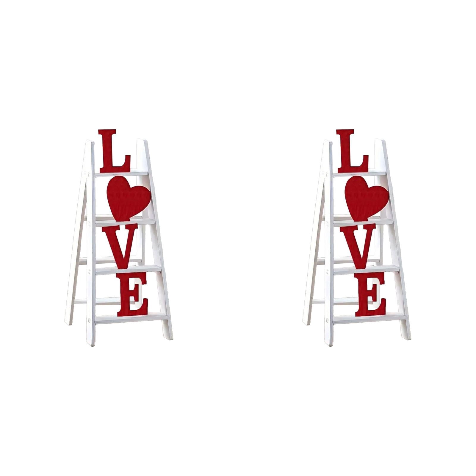 Desktop Decor Valentine Ladder Tabletop Decor LOVE Valentines Day Decor Ladder Red Valentines Day Decorations For The Home Table Decor Valentine