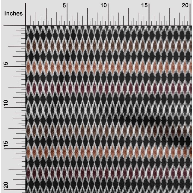 oneOone Georgette Viscose Tissu Imprimé Argyle Ikat 1 Yard 42 Inch Wide