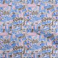 thumbnail image 1 of oneOone Velvet Blue Fabric Writing Text Fabric For Sewing Printed Craft Fabric By The Yard 58 Inch Wide, 1 of 4