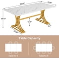 thumbnail image 4 of 63-Inch Rectangular Dining Table for 4 to 6, Modern Kitchen Table with Stylish Metal Trestle Legs, 4 of 5