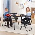 thumbnail image 1 of EDTara Modern Folding Card Table & Chair Set, Leather Padded Cushioned Chairs, Durable Steel Frame, Square Folding Table for Dining or Game Room, 1 of 8