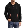 thumbnail image 2 of Yusimy Men's Casual Hooded Sweatshirt Solid Color Long Sleeve Drawstring Fashion Streetwear, 2 of 7