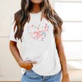 thumbnail image 2 of EQWLJWE Femmes Tops Oversize Graphique Print Tee-Shirt en Vrac Manches Courtes Col Rond Épaule Décontractée Tee-Shirt Dégagement, 2 of 7