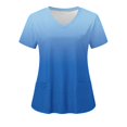 thumbnail image 1 of LSLJS Women's Fashion Short Sleeve V-Neck Tops Working Uniform Printing Pocket Blouse Tops, Womens Plus Scrubs, 1 of 3