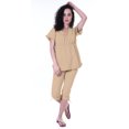 thumbnail image 2 of Moomaya Ensemble de Nuit pour Femmes Capri Coton 2 Pcs Chemises de Nuit, 2 of 6
