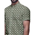 thumbnail image 4 of BESTMAN Chemise en Coton pour Hommes à Manches Courtes Imprimée Col Mandarin Chemise Décontractée, 4 of 5