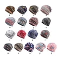 thumbnail image 4 of Tuque Décontractée Style Bohème Hijab Musulman Turban Extensible Mode Bonnets de Protection des Oreilles Accessoires de Coiffure Bonnet à Rayures Bleues, 4 of 6