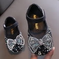 thumbnail image 3 of MEZZALL Sandales pour Filles Mode Printemps Été Fête Robe Danse Spectacle Chaussures de Princesse Perle Strass Nœud Bout Rond Talon Bas Confortables Adorables Chaussures pour Tout-Petits, Noir, 10-10,5 Ans, 3 of 6