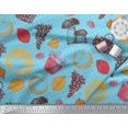 thumbnail image 2 of Soimoi Rayon Fabric Mushroom,Grapes & Fresh Print Fabric by Yard 42 Inch Wide, 2 of 3