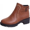 thumbnail image 1 of Chaussures Décontractées Confortables pour Femmes à Bout Rond avec Fermeture Éclair, Unies, Bottines à Talon Moyen Confortables, 1 of 9