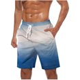 thumbnail image 1 of Plebaso Beach Shorts for Men Gradient Print Casual Shorts Drawstring Lightweight Summer Fashion Shorts, 1 of 5