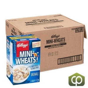 Kellogg's Mini-Wheats Wheat Mini Original Cereal 1200g (6/Case) - 2.64 lbs
