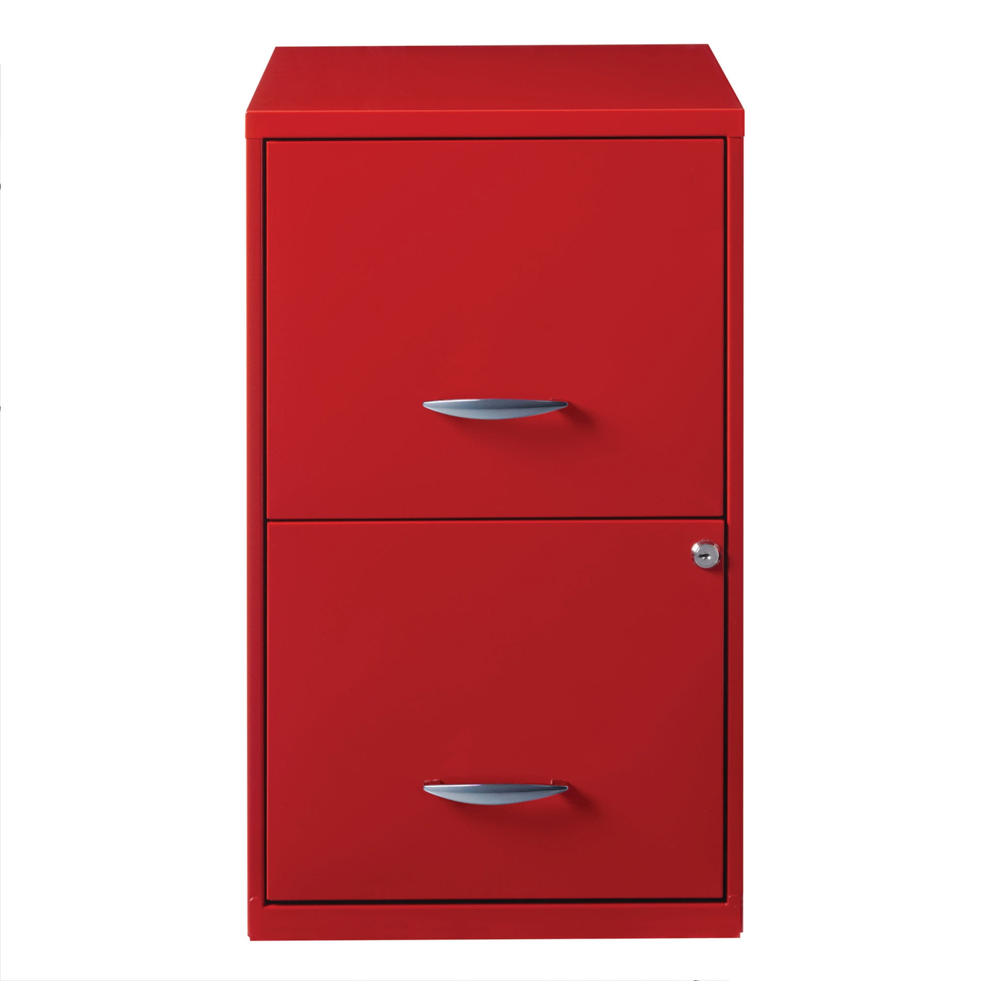 Space Solutions 18 Inch Wide 2 Drawer Organizer Cabinet for Office, Red