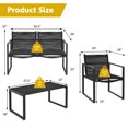 thumbnail image 2 of Patiojoy 4 PCS Patio Furniture Sofa Set Loveseat Coffee Table for Backyard Balcony & Poolside, 2 of 8