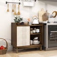 thumbnail image 2 of Gymax Buffet Bahut en Rotin avec Tablettes Ajustables Armoire de Rangement et Porte Coulissante, 2 of 10