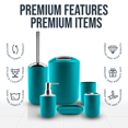 thumbnail image 3 of Clara Clark Bathroom Accessory Set, Teal Blue Bathroom Décor with Toothbrush Holder Set, Bathroom Curtains Shower Set, Bath Rug Set Included, 3 of 7