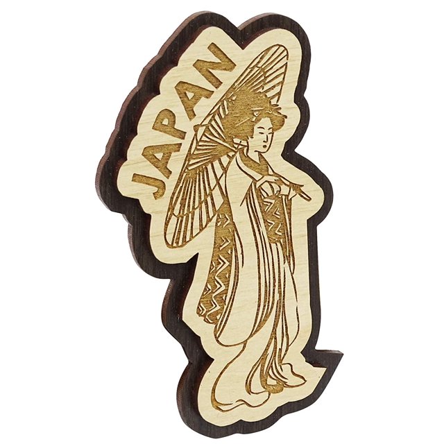 Printtoo Souvenir Wooden Japanese Lady Gift Collectibles Fridge Magnet