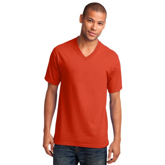 T-shirt à Col en V 100 % Coton 54 Oz