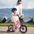 thumbnail image 2 of Costway Vélo pour Enfant 12 Pouces avec Roues Stabilisatrices, Guidon et Selle Réglables, Frein à Main, Rose, 2 of 10