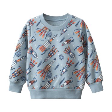 AJIWYH Chandail pour Garçons, Automne Hiver Chandail à Capuchon à Manches Longues avec Imprimés de Dessins Animés pour Tout-Petits Garçons Filles, Hauts Manteau pour Vêtements d'Enfants Bleu, 6-8 Ans