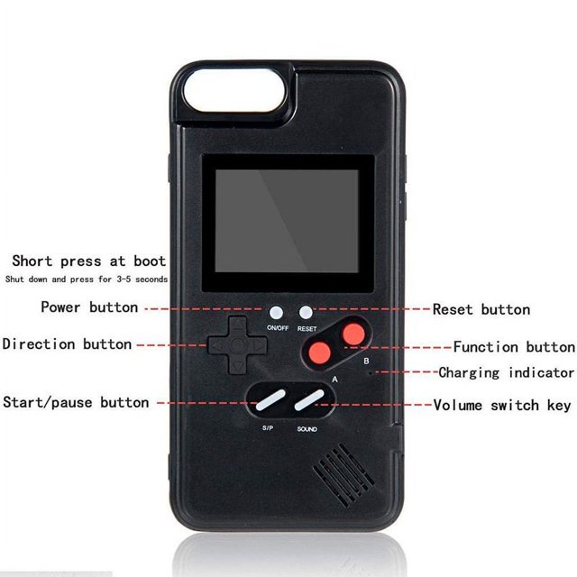 Gameboy Étui de Téléphone 36 Jeux Vidéo Rétro Affichage Couleur