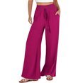 thumbnail image 1 of FNFYFH Clearance Women's Plus Size Linen Pants Elastic Waist Solid Color, 1 of 5