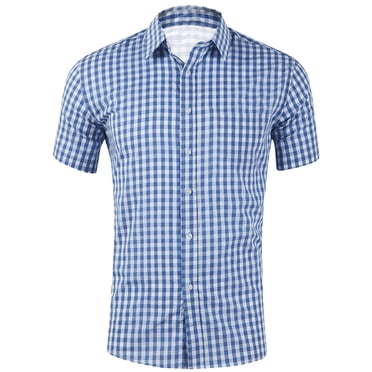 Ketyyh-chn99 Mens Dress Shirt 2024 Summer Tops Solid Color Button Closure Long Sleeve Shirts Casual Comfortable Large Size Tops Blue,XL
