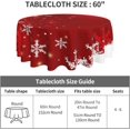 thumbnail image 4 of Christmas Tablecloth Round 60 x 60 Inch Christmas Red Round Table Cloth Polyester Fabric Xmas Winter White Red Snowflake Table Cover for Kitchen Party Picnic Outdoor Decor, 4 of 6