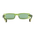 thumbnail image 2 of Womens Thin Narrow Rectangular Mod Sunglasses All Green, 2 of 4