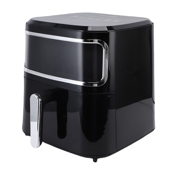 Friteuse Sans Huile Multifonctionnelle 10 L à Écran Tactile, Friteuse Électrique Profonde avec Fenêtre de Cuisson Visible pour Cuisine, Noire