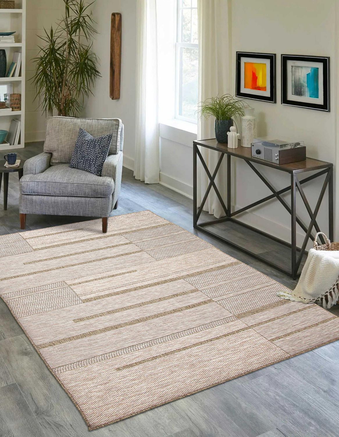 ECARPET Atlas Nautical Coastal Area Rug for living room, bedroom, dining entrance, hallway and more.